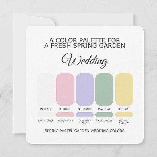 Spring Pastel Wedding Color Palette Card 招待状 (裏面)
