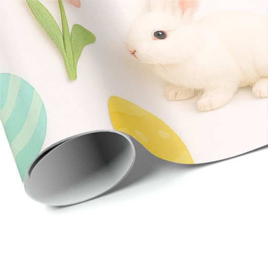 Spring Pattern Bunny Chicken Easter Eggs  ラッピングペーパー (ロールコーナー)