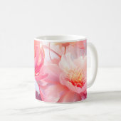 Spring Peony Bloom Garden Watercolor コーヒーマグカップ (正面右)