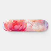 Spring Peony Bloom Garden Watercolor スケートボード (横)