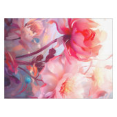 Spring Peony Bloom Garden Watercolor テーブルクロス (正面(横))