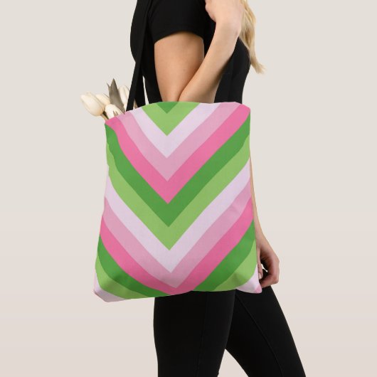 Spring Picnic Chevron トートバッグ (クローズアップ)