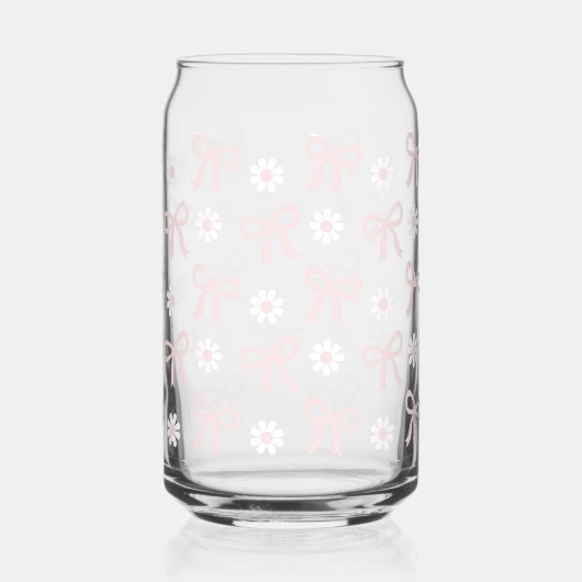 Spring Pink Bows & Daisy's Beverage Glass  ガラス缶 (裏面)