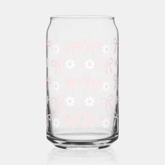 Spring Pink Bows & Daisy's Beverage Glass  ガラス缶 (右)
