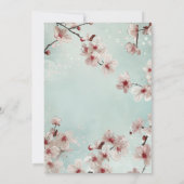 Spring Pink Floral on Teal Wedding Invitation 招待状 (裏面)