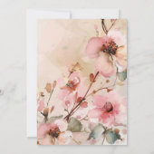 Spring Pink Floral Wedding Invitation 招待状 (裏面)