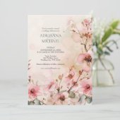 Spring Pink Floral Wedding Invitation 招待状 (スタンド正面)