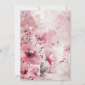Spring Pink Floral Wedding Invitation 招待状 (裏面)