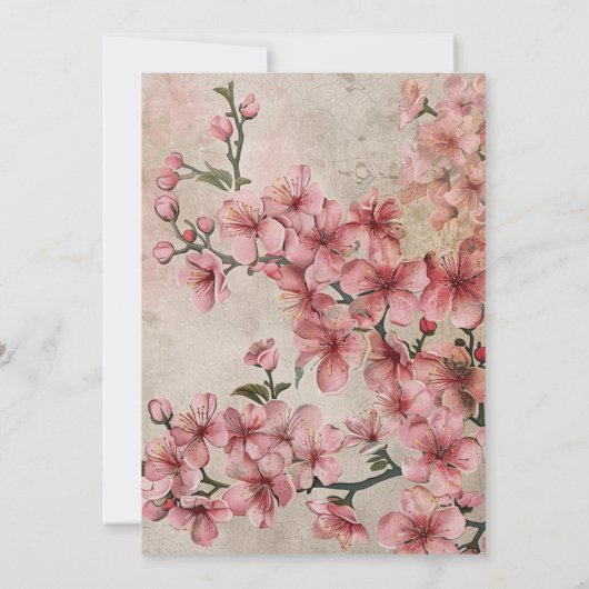 Spring Pink Floral Wedding Invitation 招待状 (裏面)