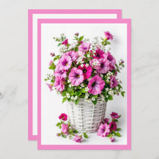 Spring Pink Petunias Personalize Party 招待状