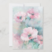 Spring Pink & Teal Floral Wedding Invitation 招待状 (裏面)