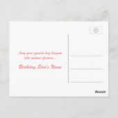 Spring pink tulip flowers happy birthday ポストカード (裏面)