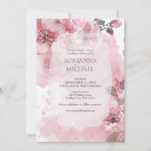 Spring Pink & White Floral Wedding Invitation 招待状 (正面)