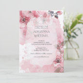 Spring Pink & White Floral Wedding Invitation 招待状 (スタンド正面)