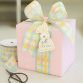 Spring Plaid Pastel Pink Blue Yellow グログランリボン