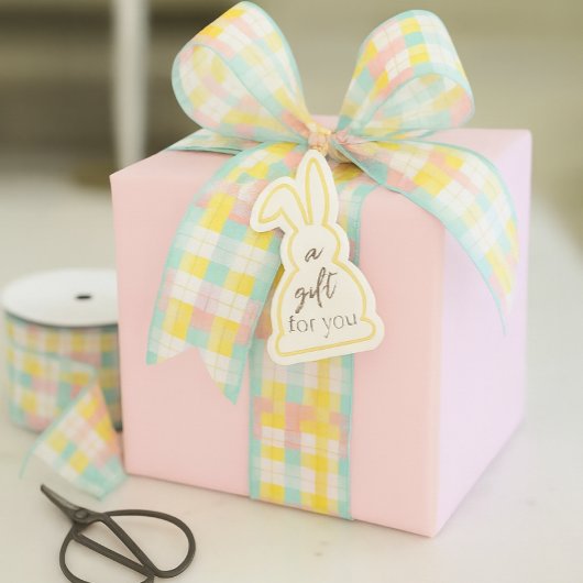 Spring Plaid Pastel Pink Blue Yellow グログランリボン