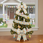 Spring Plaid Pastel Pink Blue Yellow グログランリボン