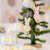 Spring Plaid Pastel Pink Blue Yellow グログランリボン