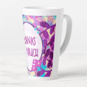 Spring Playful Posies -  Whimsical Thank You カフェラテマグ (右アングル)