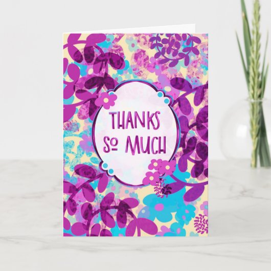 Spring Playful Posies -  Whimsical Thank You カード (正面)