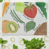 Spring Produce Guide キッチンタオル (折り畳み)