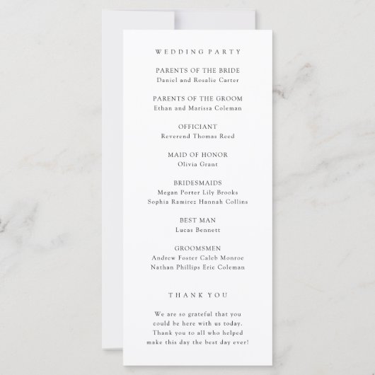 Spring Purple And Pink Wildflowers Wedding Program (裏面)