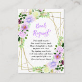 Spring Purple Floral Baby Shower Book Request エンクロージャーカード (正面)
