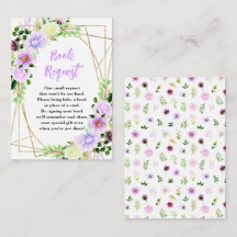 Spring Purple Floral Baby Shower Book Request