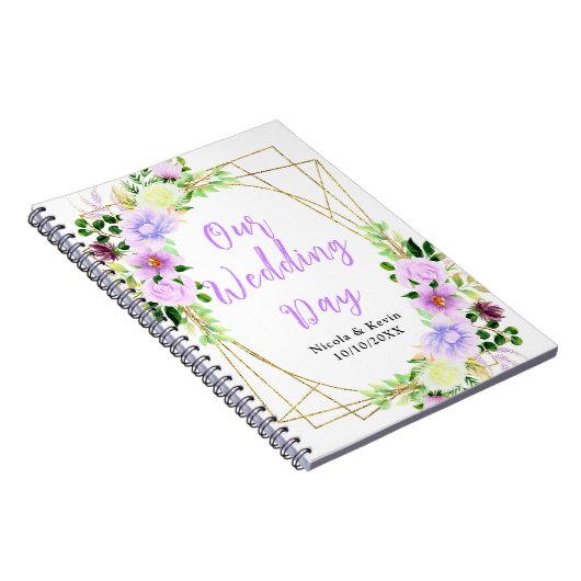 Spring Purple Floral Wedding Planner ノートブック (右側)