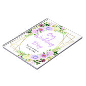 Spring Purple Floral Wedding Planner ノートブック (左側)