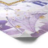 Spring purple flowers boho baby shower photo prop ポスター (角)