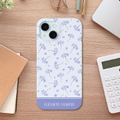 Spring Purple Flowers Pattern iPhone 15ケース