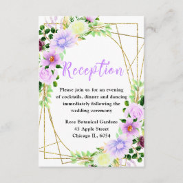 Spring Purple Flowers with Foliage エンクロージャーカード