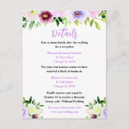 Spring Purple Flowers with Foliage エンクロージャーカード