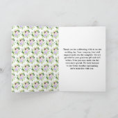 Spring Purple Flowers with Foliage サンキューカード (内部)