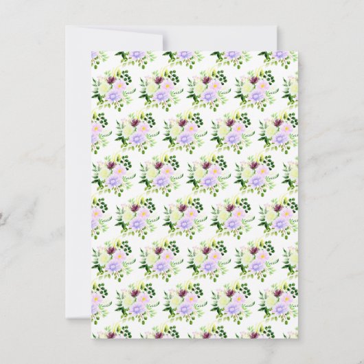 Spring Purple Flowers with Foliage サンキューカード (裏面)