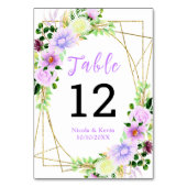 Spring Purple Flowers with Foliage テーブルナンバー (裏面)