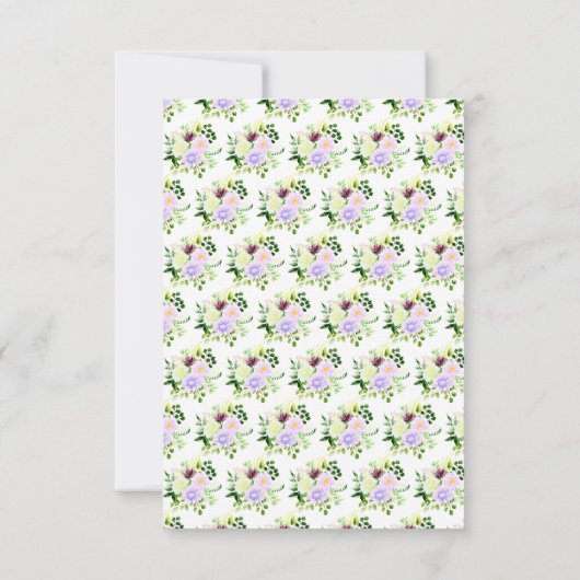 Spring Purple Flowers with Foliage 出欠カード (裏面)