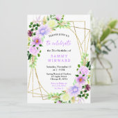 Spring Purple Flowers with Foliage 招待状 (スタンド正面)