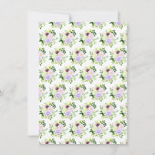 Spring Purple Flowers with Foliage Bridal Shower サンキューカード (裏面)