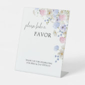 Spring Purple Pink Wildflowers Wedding Favors 台座サイン (正面)