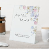 Spring Purple Pink Wildflowers Wedding Favors 台座サイン (インサイチュ)