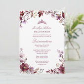Spring Purple-Toned Botanical Branches Tiara XVs 招待状 (スタンド正面)