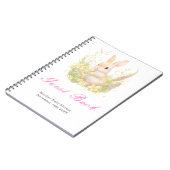 Spring Rabbit Baby Shower Guest Book ノートブック (左側)
