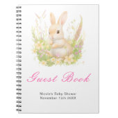 Spring Rabbit Baby Shower Guest Book ノートブック (正面)