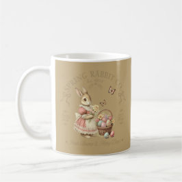 Spring Rabbit Co Vintage Bunny Floral Art コーヒーマグカップ