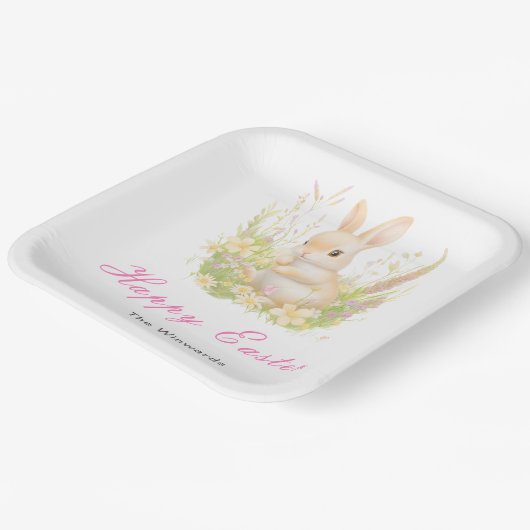 Spring Rabbit Easter Brunch ペーパープレート (傾斜あり)