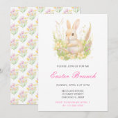 Spring Rabbit Easter Brunch 招待状 (正面/裏面)