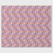 Spring Rabbit Pink and Purple Pastel Argyle  ラッピングペーパー (フラット)