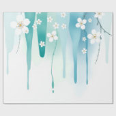 Spring Rain Abstract Blossom Gift ラッピングペーパー (フラット)